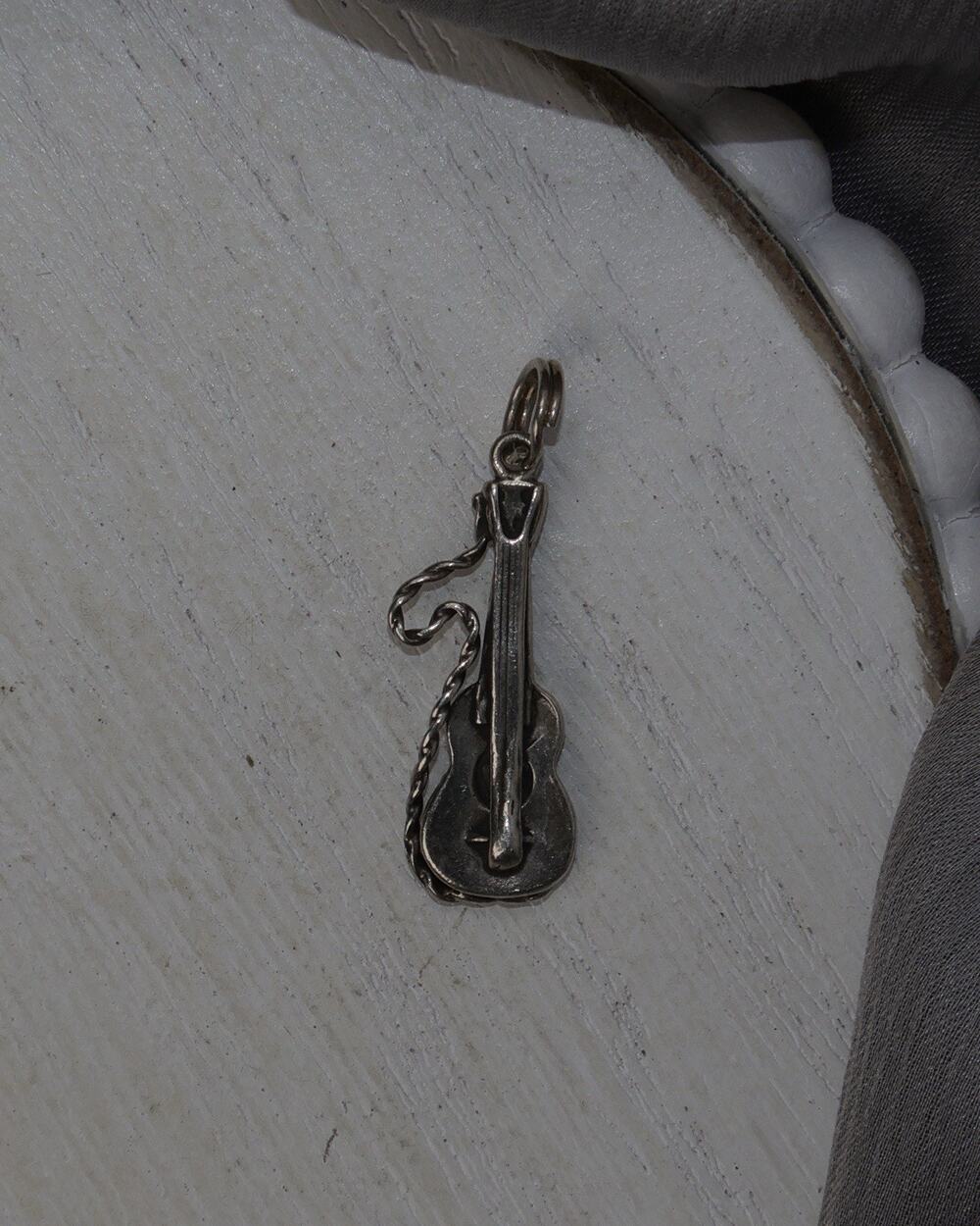 Vintage Sterling Silver Spanish Guitar Charm 2.9G / 1.1in